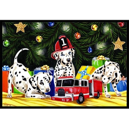 Carolines Treasures Carolines Treasures AMB1316MAT Christmas Favorite Gift Dalmatian Indoor or Outdoor Mat; 18 x 27 AMB1316MAT